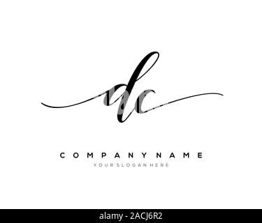 DC Letter initial handwriting logo vector. Stock Vector