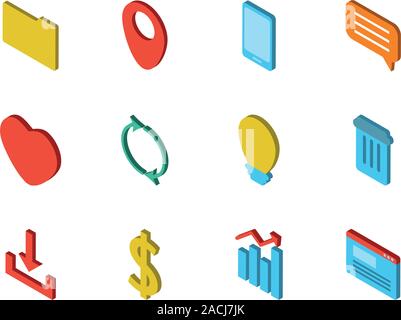 bundle of social media icons Stock Vector