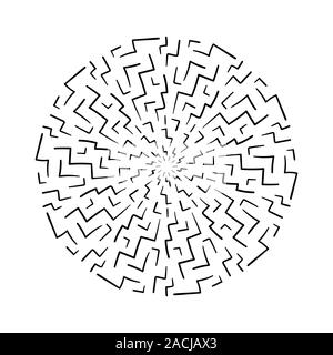 Abstract circle hand-drawn geometric graphic. Stock Vector
