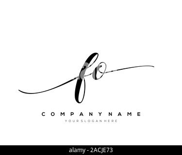 FO Letter initial handwriting logo vector. Stock Vector