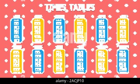 Times tables template on colorful background illustration Stock Vector ...