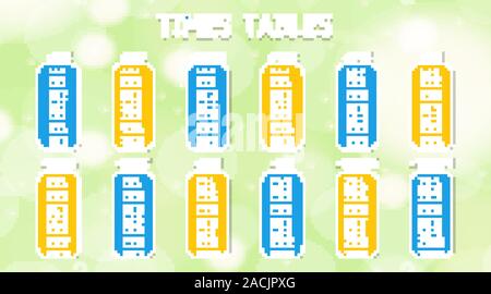 Times tables template on colorful background illustration Stock Vector ...
