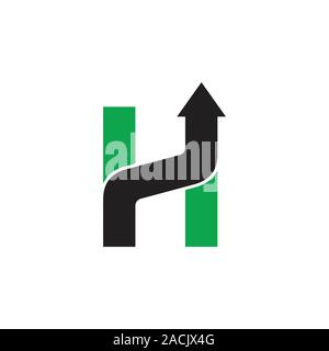 letter h geometric arrow up logo vector Stock Vector