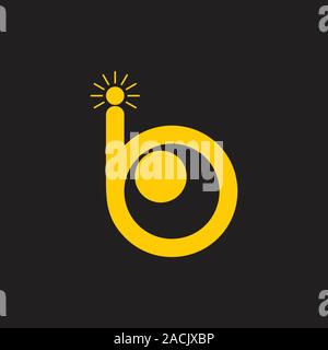 letter b cute eye shine smart symbol logo Stock Vector