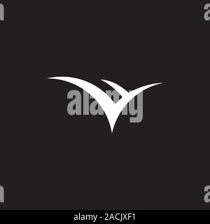 letter v abstract book simple geometric logo vector Stock Vector