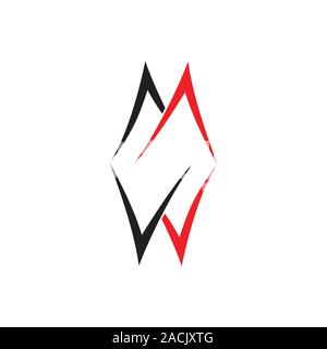 letters mw simple abstract logo Stock Vector