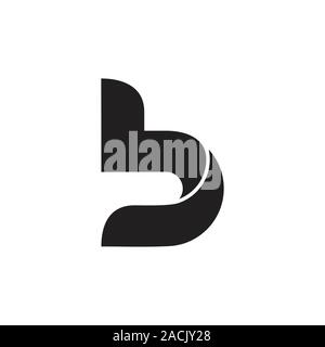 letter b curves geometric 3d logo Stock Vector