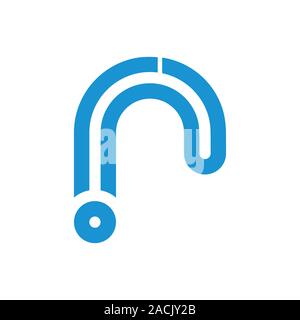 letter r rain water stripes line logo vector Stock Vector