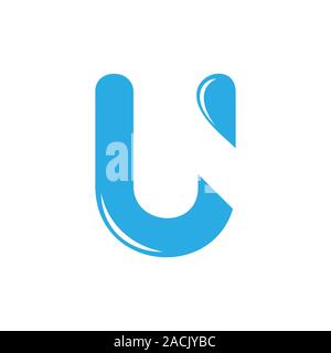 letter uj water drop blue logo vector Stock Vector