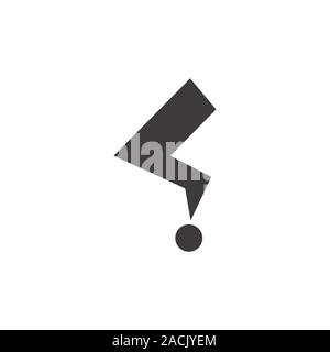 exclamation geometric simple logo Stock Vector