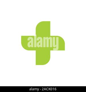 simple curves plus medical logo vector Stock Vector