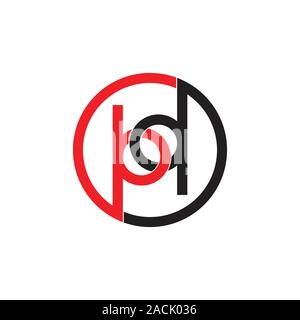 abstract letter hd circle linked logo vector Stock Vector