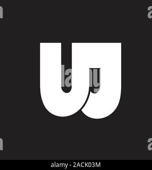 abstract letter uj simple geometric logo vector Stock Vector