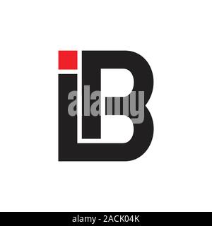 letters ib simple geometric logo vector Stock Vector