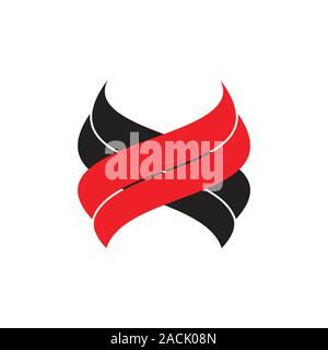curves cross simple abstract logo vector Stock Vector