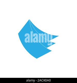 simple 3d flat geometric paper notes logo vector Stock Vector