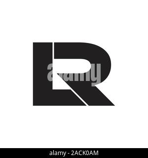 letters lr simple linked geometric square logo Stock Vector