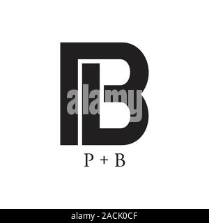 letters pb simple geometric line logo vector Stock Vector