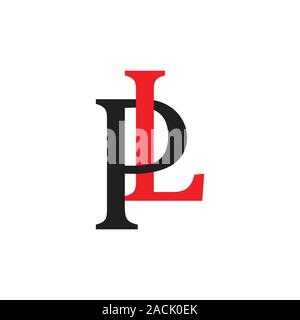 letters pl colorful design logo vector Stock Vector