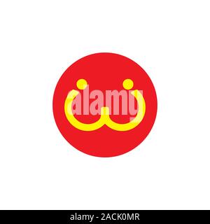 letter w human cute happy logo vector Stock Vector