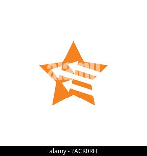 geometric star movement arrow simple logo vector Stock Vector