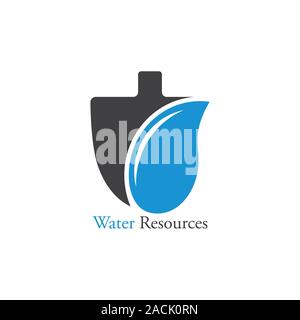 water resources shovel geometric icon vector Stock Vector