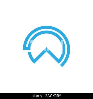abstract mountain stripes line circle geometric logo vector Stock Vector