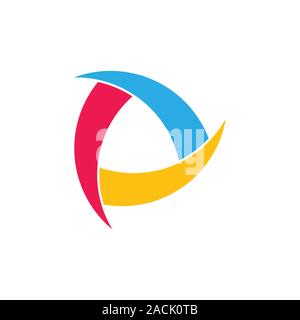 curves circle linked rotation motion logo vector Stock Vector