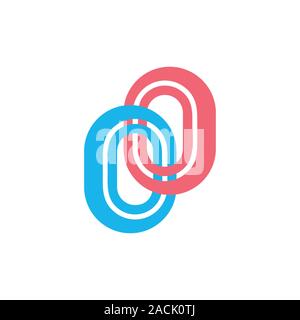 linked stripes chain logo vector Stock Vector