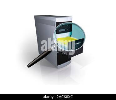 File search, conceptual computer artwork. Stock Photo