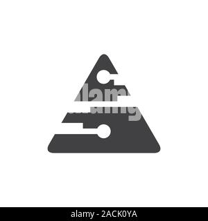 pyramid simple dots geometric logo vector Stock Vector