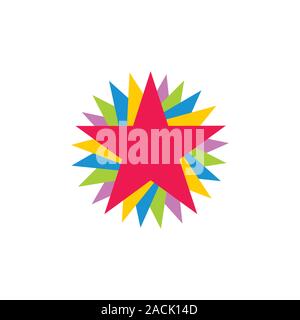 colorful paper stars rotation decoration vector Stock Vector