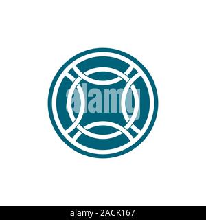 circle linked overlapping lines art rope logo vector Stock Vector