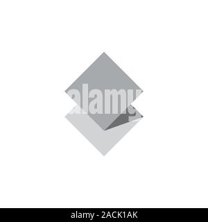 3d paper sheet simple logo Stock Vector