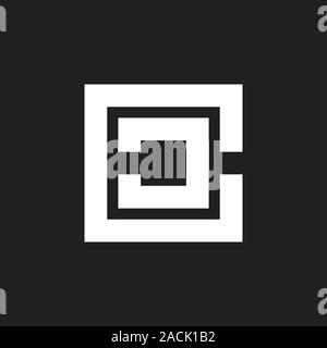 abstract letter cc square geometric logo Stock Vector