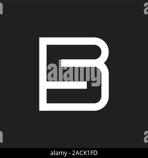 letter sb negative space logo vector Stock Vector