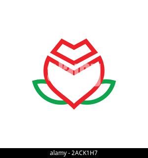 flower lines art geometric logo vector Stock Vector