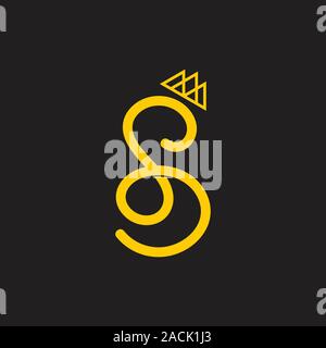 letters sd circle linear logo vector Stock Vector