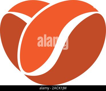 curves geometric coffee bean love shape vector Stock Vector