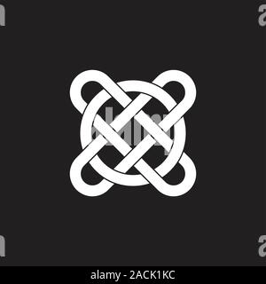 letter x o lines art overlapping flat logo vector Stock Vector