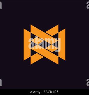 letter mw linked triangle geometric logo vector Stock Vector