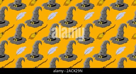 seamless pattern for teens. Youth style. Magic and magic. Hogwarts School. Stock Vector