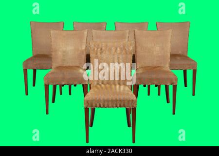 Chair set for interior design isolated on green background with clipping path Stock Photo