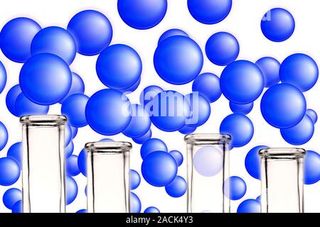 Nano-science, conceptual image. Computer artwork representing the use of nanotechnology in science. Stock Photo