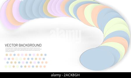 Modern abstract pastel color vector background. The overlapping and simple circular wave design concept. Vector illustrations for wallpapers, banners Stock Vector