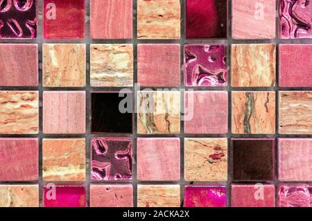 Background of bright mosaic tiles in a bold pattern. Abstract ceramic for print design. White texture. Ceramic floor tiles. Graphic abstract backgroun Stock Photo