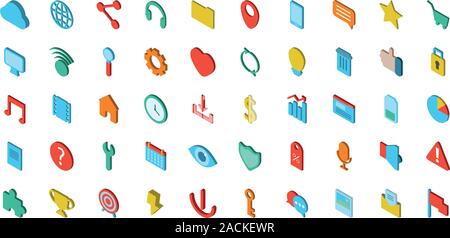bundle of social media icons Stock Vector