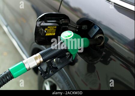 Petrol tap for a filling station Stock Photo