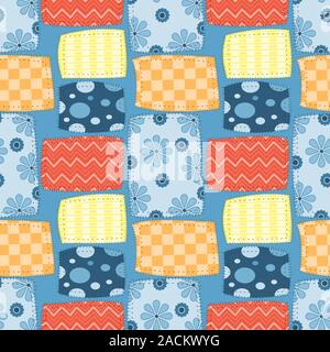Seamless pattern of fabric patch. Abstract background. vector illustration flat design. Stock Vector