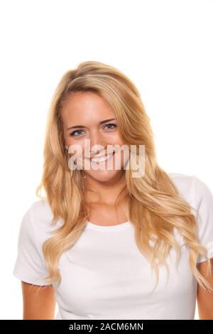 Young nice woman. Cheerfully smiling. portrait Stock Photo